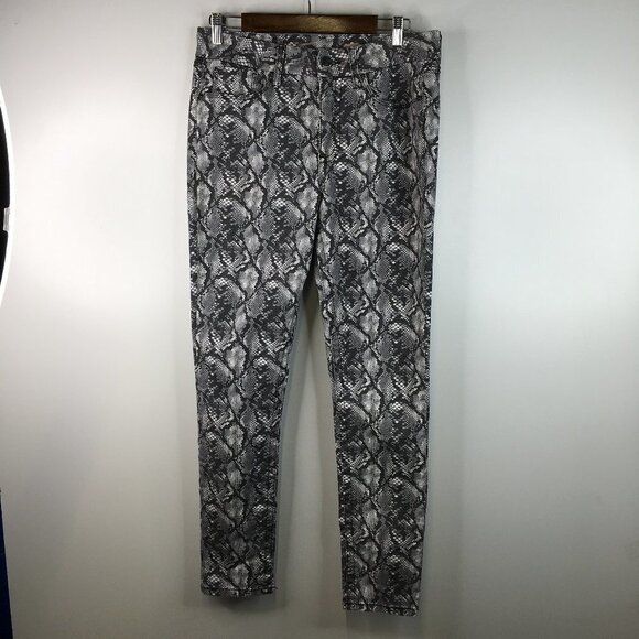 Seven7 Tummyless High Rise Skinny Snake Print Jeans Size 10 - Picture 2 of 13